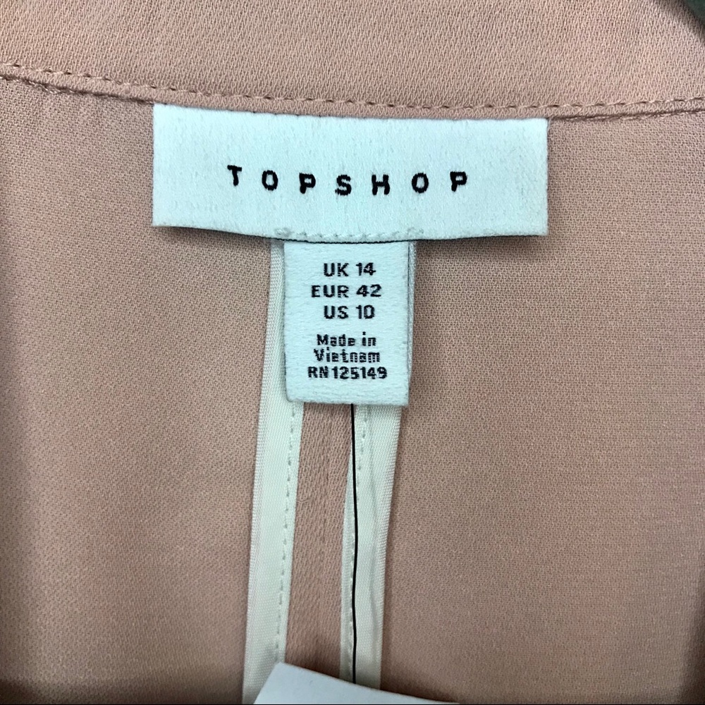 NWT Topshop -  Pink Blush Button Skort Romper 10 - Picture 7 of 7